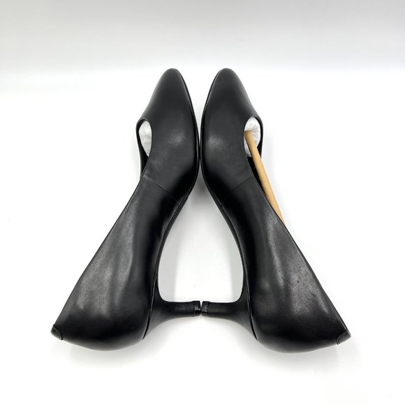 Rockport‎ Womens Kalila Black Leather Low Kitten Heels Pumps Shoes 6.5M - Picture 7 of 15
